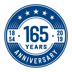 Celebration 165th anniversary logo design template. Vector and illustration.