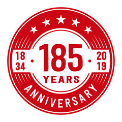 Celebration 185th anniversary logo design template. Vector and illustration.
