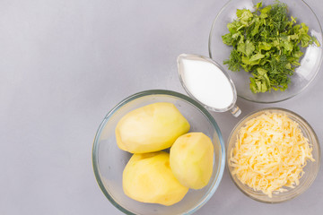 Over stuffed potato. Ingridients. Gluten free cooking.