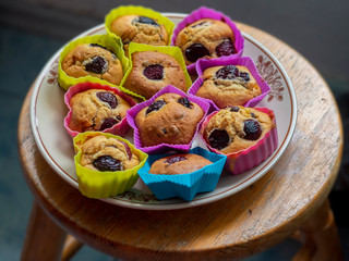 Delicious baked homemade muffins ready to celebrate
