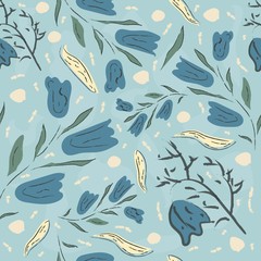 Floral Seamless Pattern. Hand Drawn.