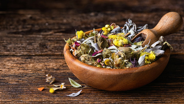 Dry Herbal Tea Mix From Various Medicinal Plants