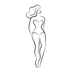 Fototapeta premium Woman in a swimsuit or lingerie