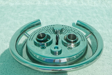 Countercurrent for the pool. Water attraction. Artificial flow. Pump. Hydromassage. Flow. Water...