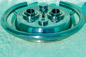 Countercurrent for the pool. Water attraction. Artificial flow. Pump. Hydromassage. Flow. Water...