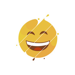 Emoticon smile vector illustration sliced