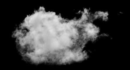 White cloud, Fluffy texture , Abstract, isolated on black background
