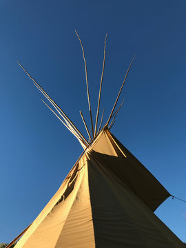 Teepee and Blue Sky in the Colorado Rockies