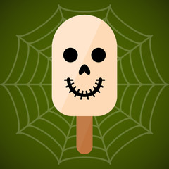 Monster shape ice cream popsicle. Halloween season - Vector illustration