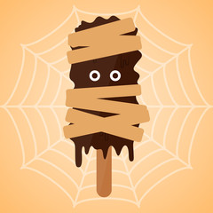 Monster shape ice cream popsicle. Halloween season - Vector illustration