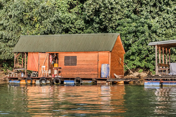 Summer Floating Raft Hut on Sava River - Belgrade - Serbia