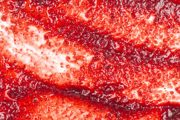Red sweet jam background. Top view.