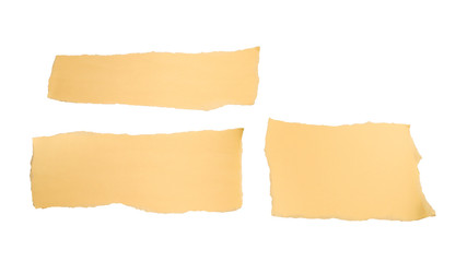 Empty beige paper pieces isolated. Space for text or design.