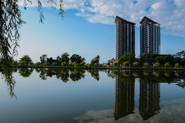 BATUMI, ADJARA, GEORGIA - SEPTEMBER 14: Batumi Hilton Hotel & Residences, under construction on...