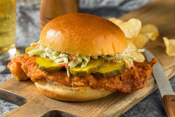 Homemade Nashville Hot Fish Sandwich
