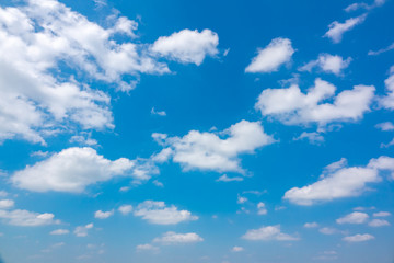 Sky blue or azure sky and white cloud background, beautiful nature on summer