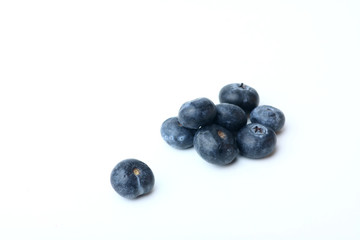 a group of blueberry on white background