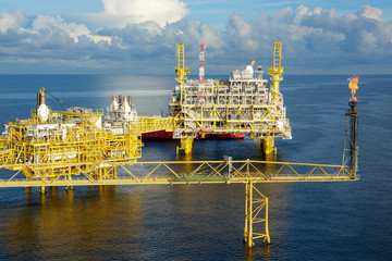 Oil and gas central process platform, petroleum industry upstream.