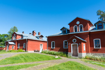 Fototapeta na wymiar Buildings in the resurrection monastery on the island of Valaam