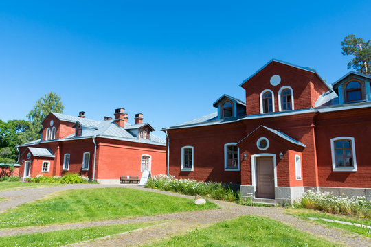 Buildings in the resurrection monastery on the island of Valaam