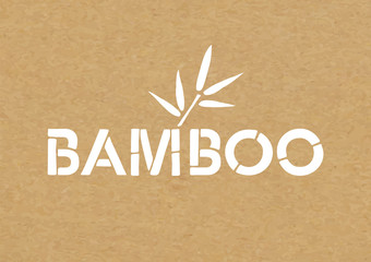 Bamboo Font Icon. Bamboo Text Design. English Vector Logo.
