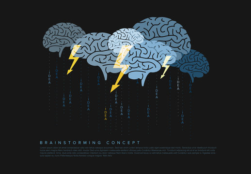 Brainstorming Infographic with Brain Illustration