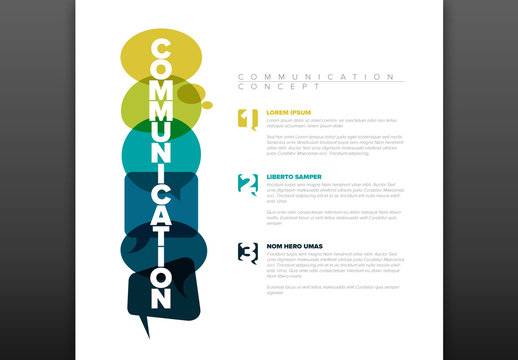 Vertical Communication Infographic with Speech Bubbles 