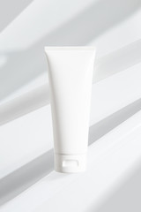 beauty spa medical skincare and cosmetic lotion cream bottle packaging on white decor background,...