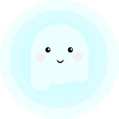 ghost on gray background. Illustration in flat style