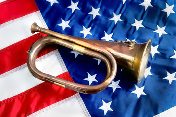 Old brass Bugle.