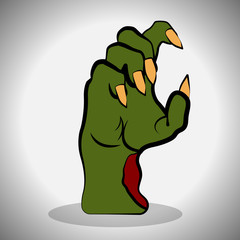 Obraz premium Zombie hand image. Spooky halloween - Vector illustration
