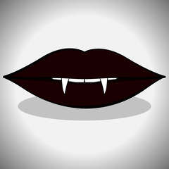 Vampire mouth icon. Spooky halloween - Vector illustration