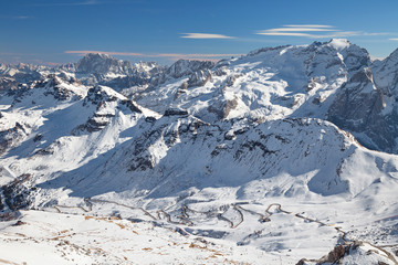 Dolomites, Italy - View from Sass Pordoi, Arabba-Marmolada, Val Di Fassa