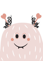 Cute monster vector illustration portrait