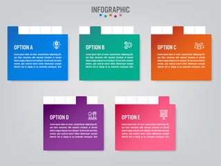Business infographic labels template with options. Creative template for presentation