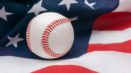 baseball on USA flag