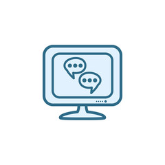Isolated communication bubble icon line vector design