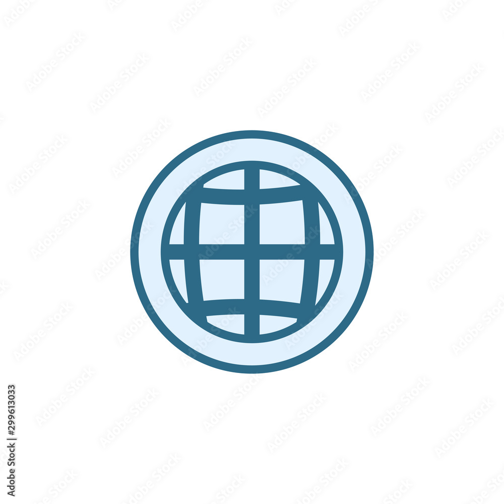 Poster isolated global sphere icon line vector design