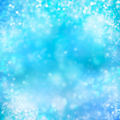 Naklejka na ściany i meble abstract winter blue background with snow