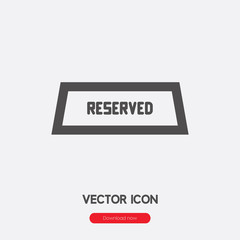 Reservation icon vector. Linear style sign for mobile concept and web design. Reserved symbol illustration. Pixel vector graphics - Vector.