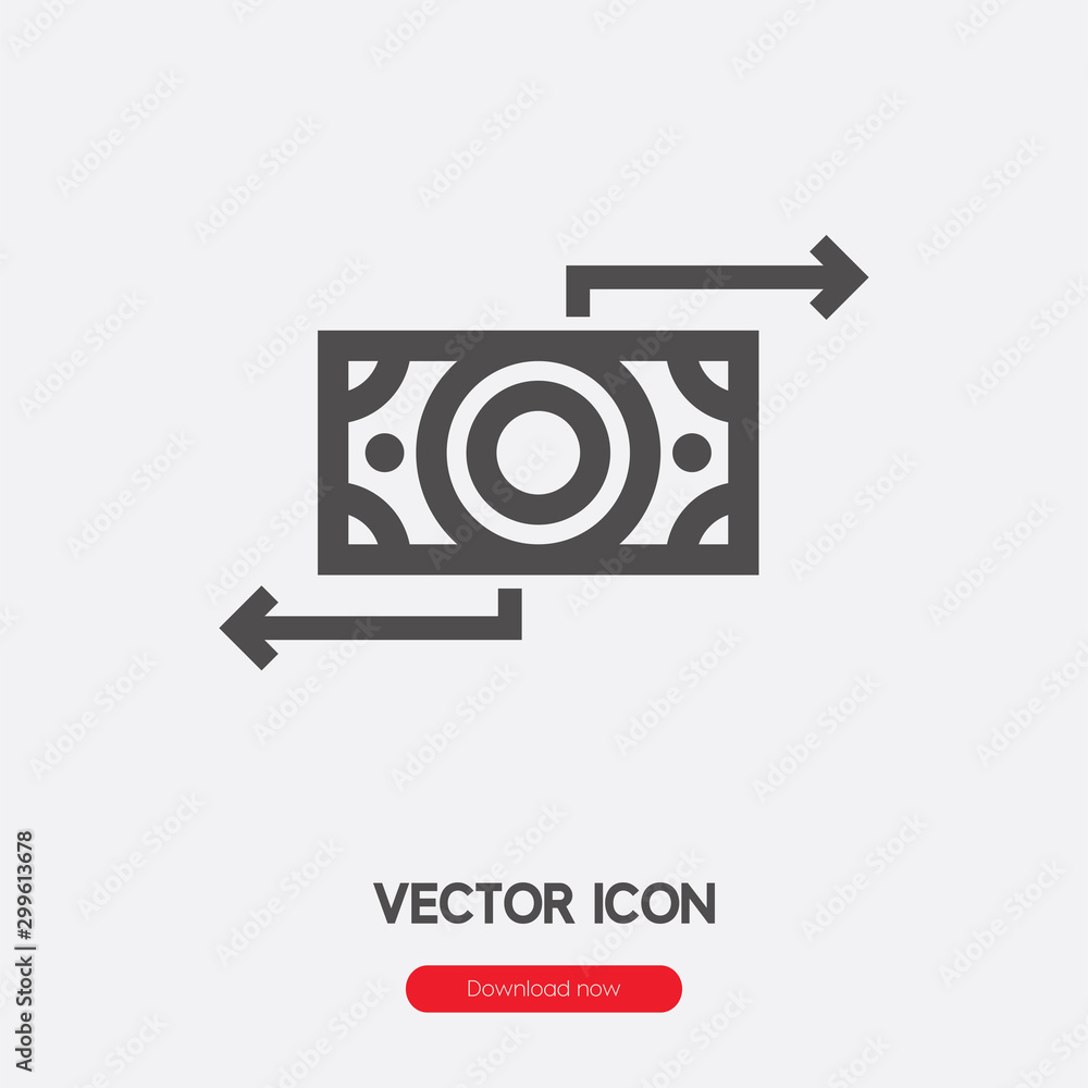 Poster change icon vector. linear style sign for mobile concept and web design. exchange symbol illustratio