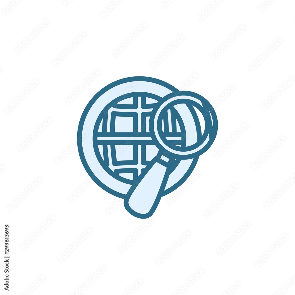 Poster isolated global sphere icon line vector design