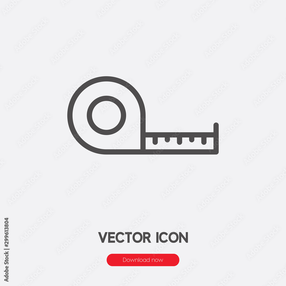 Poster measuring tape icon vector. linear style sign for mobile concept and web design. measuring tap symbo