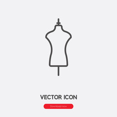 mannequin icon vector. Linear style sign for mobile concept and web design. manikin symbol illustration. Pixel vector graphics - Vector. 