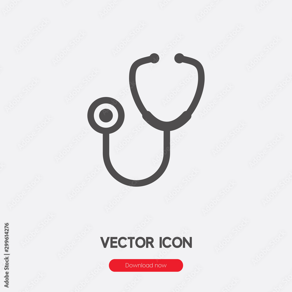 Poster stethoscope icon vector. linear style sign for mobile concept and web design. stethoscope symbol ill