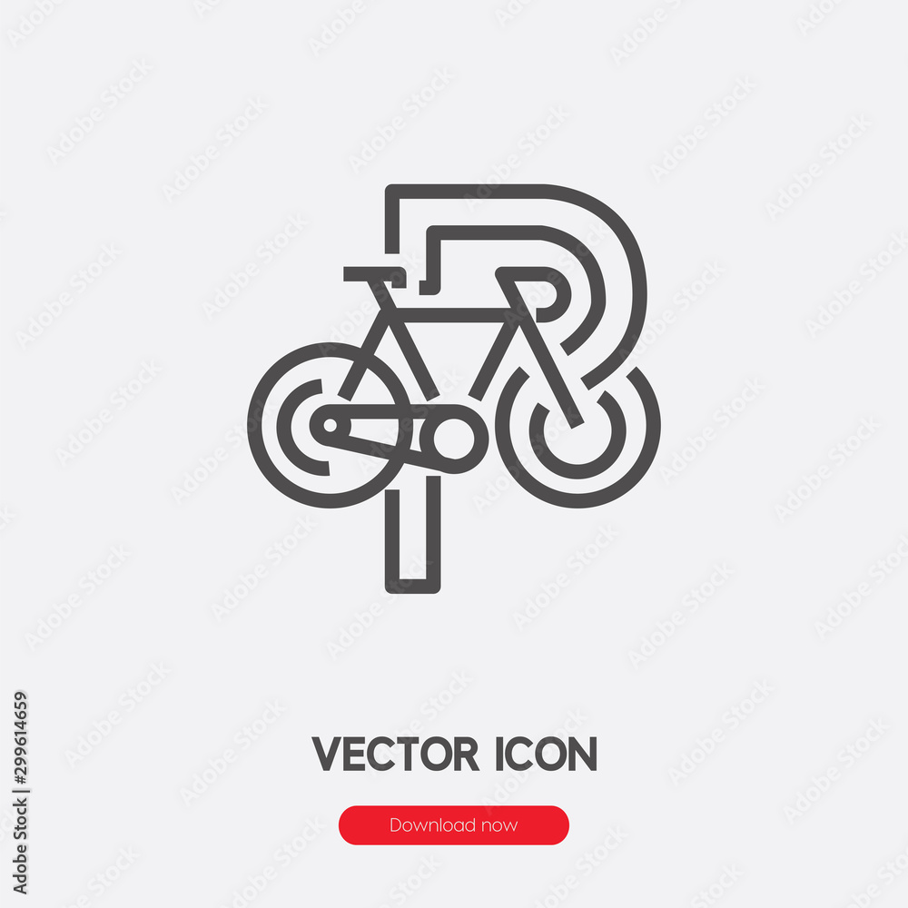Poster bike parking icon vector. linear style sign for mobile concept and web design. bicycle parking symbo
