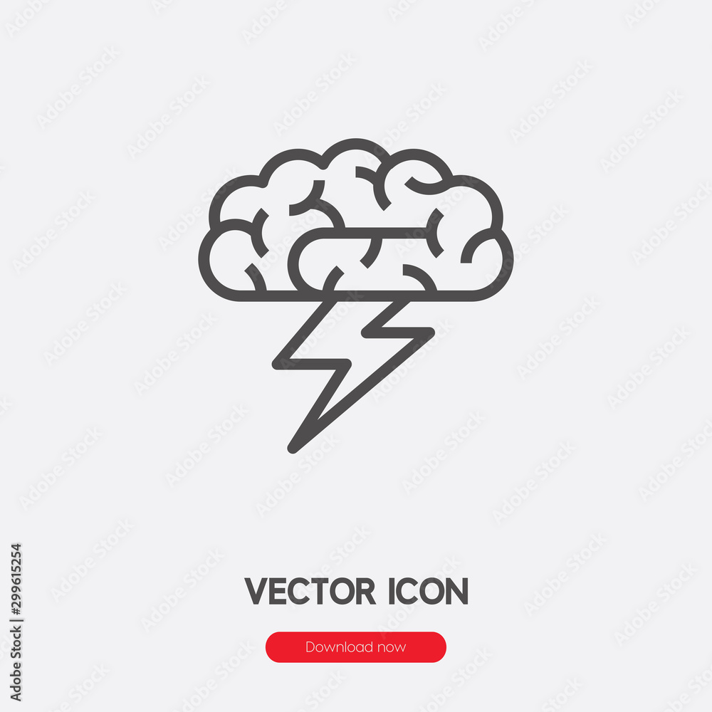 Poster brainstorm icon vector. linear style sign for mobile concept and web design. brainstorm symbol illus