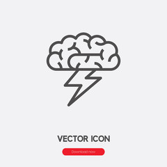 Brainstorm icon vector. Linear style sign for mobile concept and web design. Brainstorm symbol illustration. Pixel vector graphics - Vector.