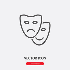 Theater icon vector. Linear style sign for mobile concept and web design. Theater symbol illustration. Pixel vector graphics - Vector.
