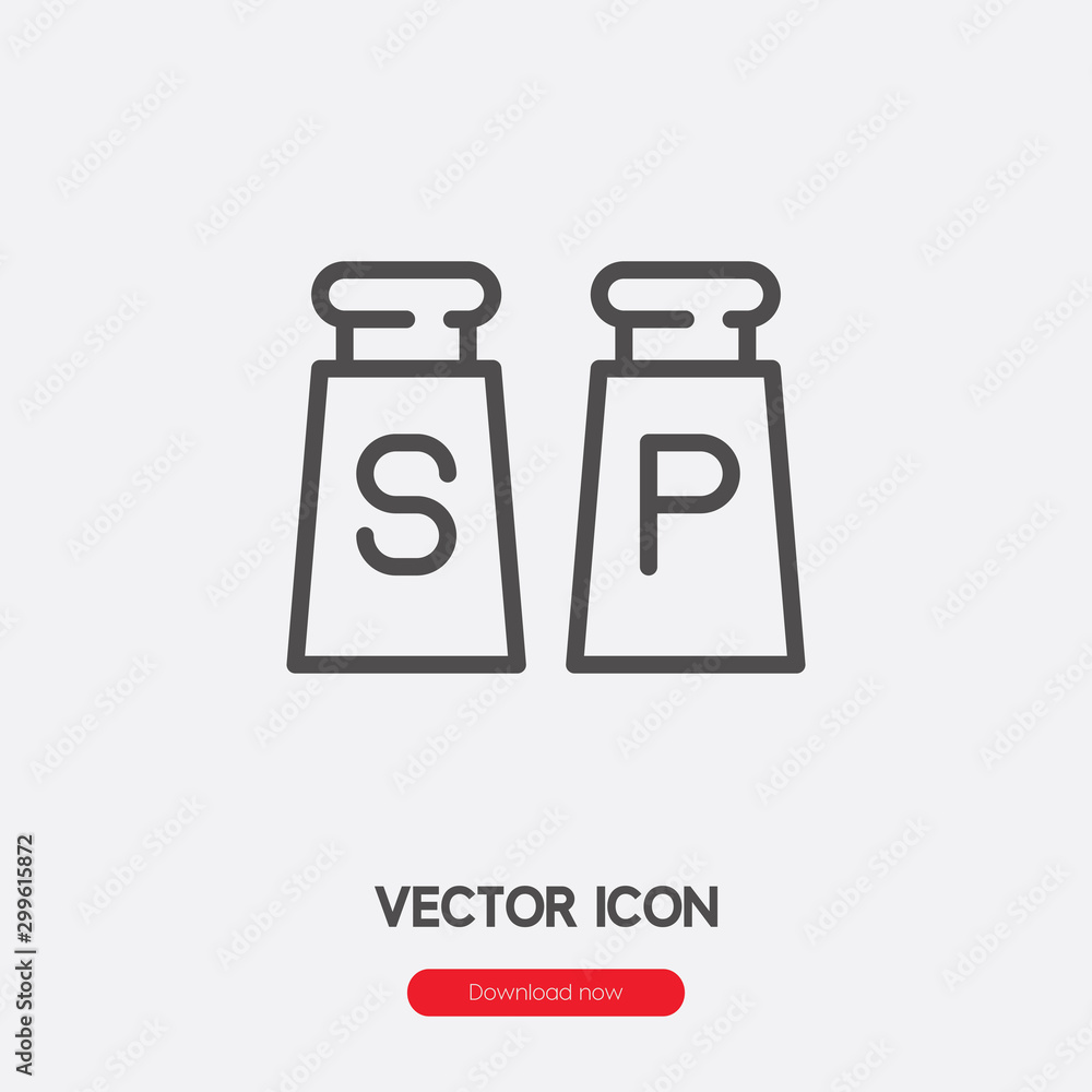 Poster salt and pepper icon vector. linear style sign for mobile concept and web design. spice symbol illus